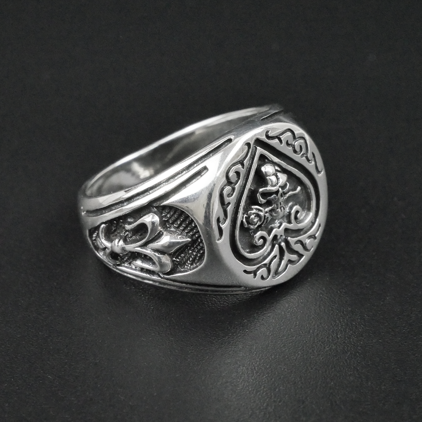Silver "Ace of Skull's" Gents Ring