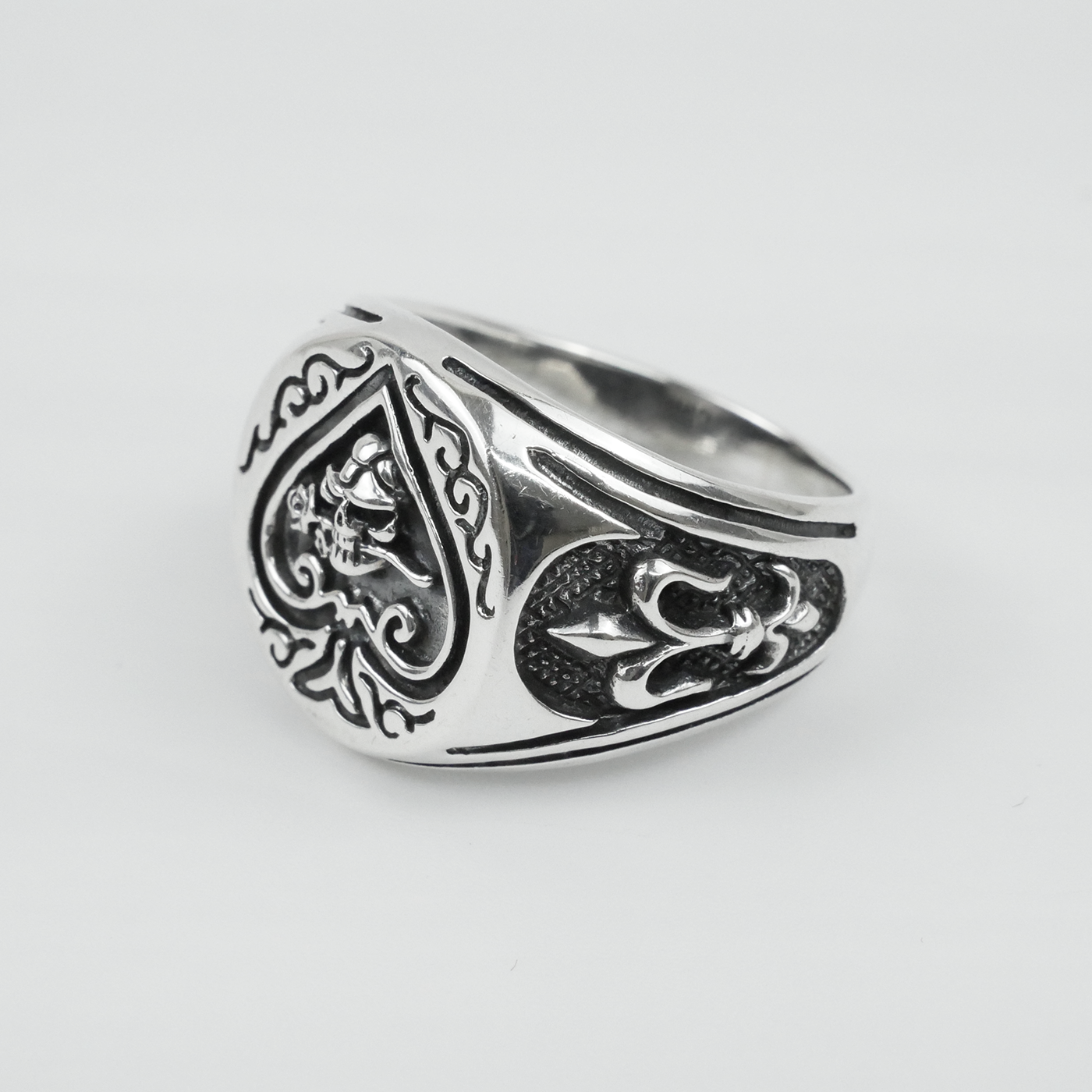 Silver "Ace of Skull's" Gents Ring