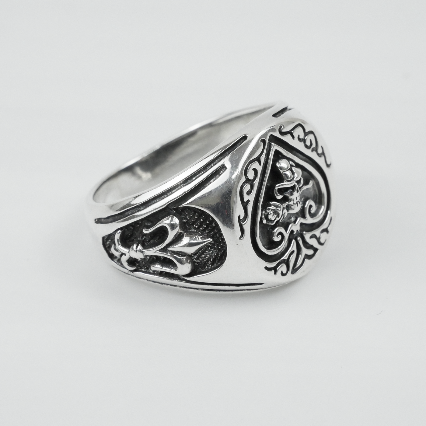 Silver "Ace of Skull's" Gents Ring