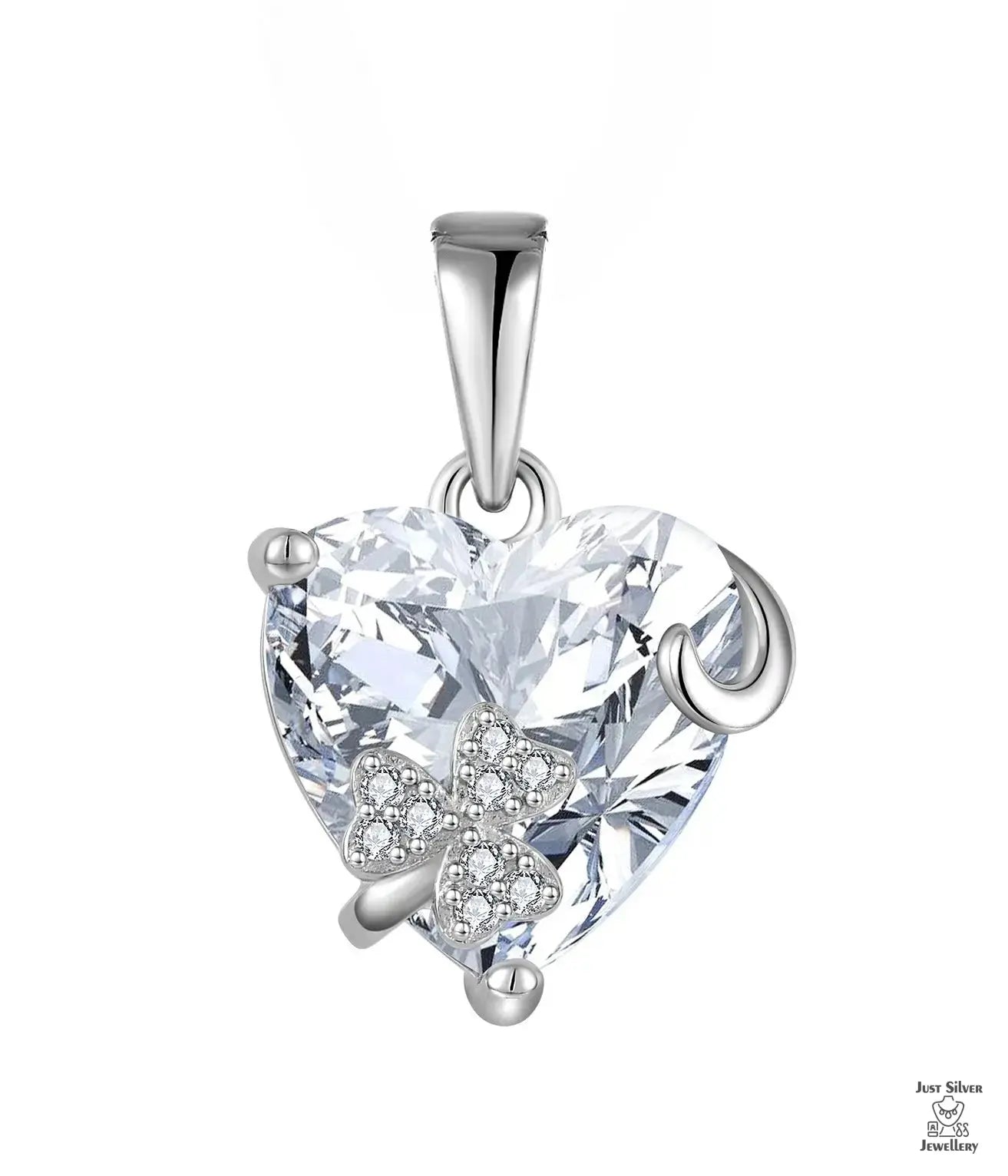 Silver Hearts Natural Zircon Pendant Just Silver Jewellery
