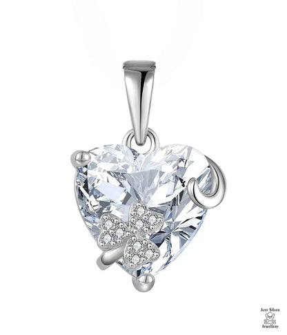 Silver Hearts Natural Zircon Pendant Just Silver Jewellery
