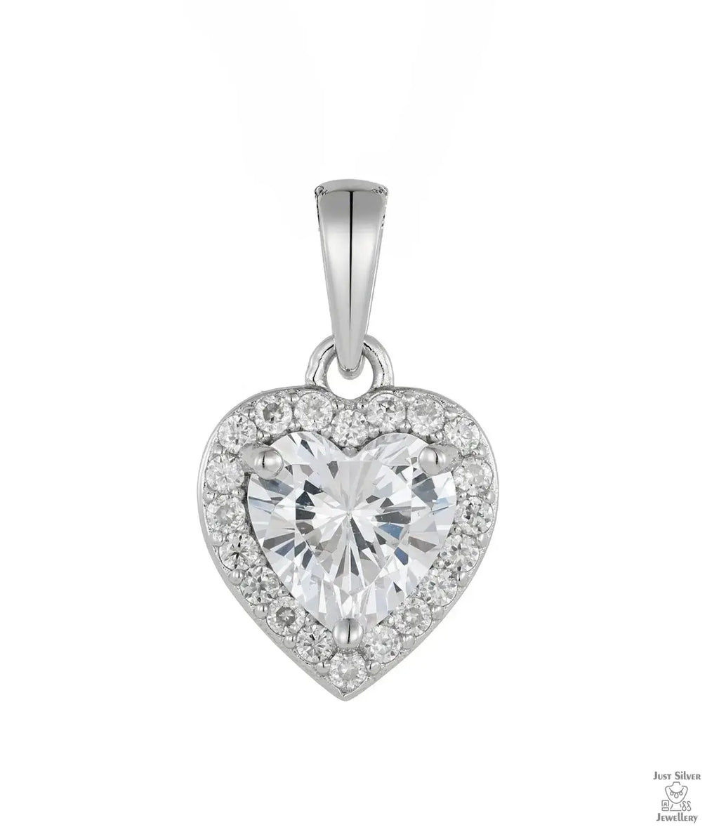 Silver Heart Natural Zircon Pendant Just Silver Jewellery