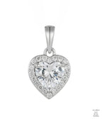 Silver Heart Natural Zircon Pendant Just Silver Jewellery