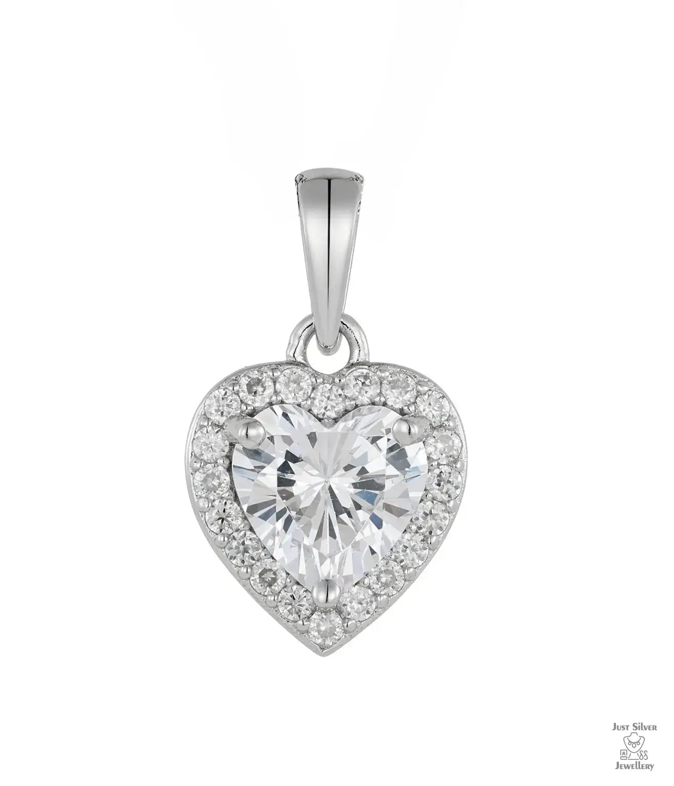 Silver Heart Natural Zircon Pendant Just Silver Jewellery