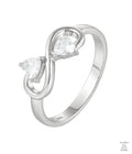 Silver Natural Zircon Infinity Ring Just Silver Jewellery