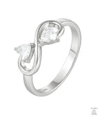 Silver Natural Zircon Infinity Ring Just Silver Jewellery