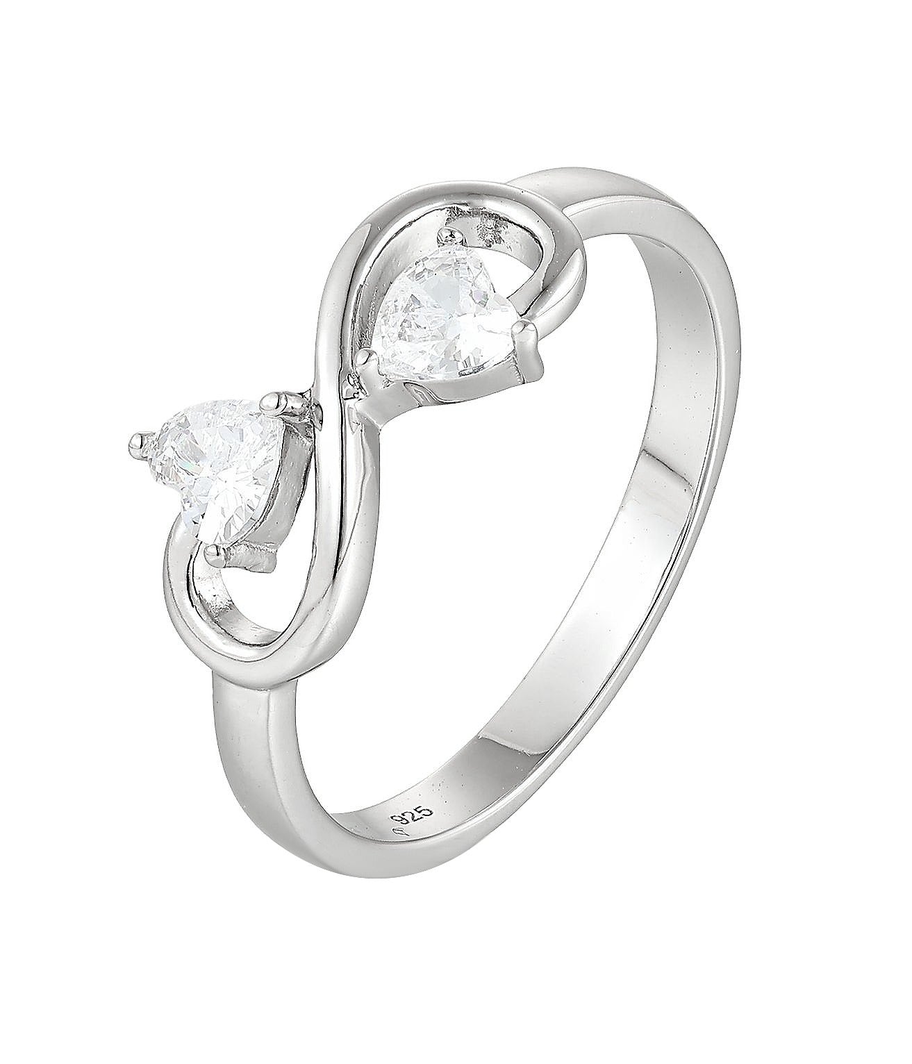 Silver Natural Zircon Infinity Ring
