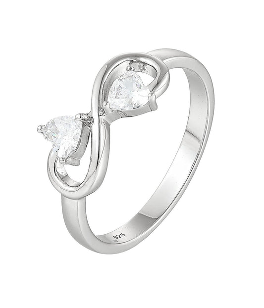 Silver Natural Zircon Infinity Ring
