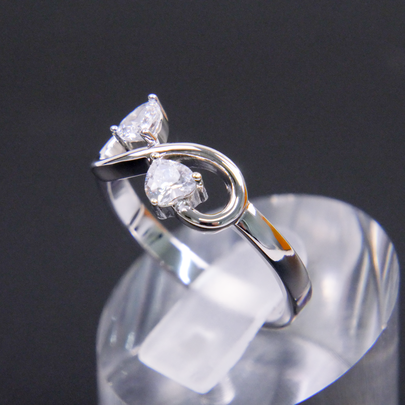 Silver Natural Zircon Infinity Ring