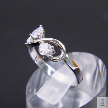 Silver Natural Zircon Infinity Ring Just Silver Jewellery