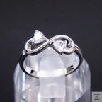 Silver Natural Zircon Infinity Ring Just Silver Jewellery
