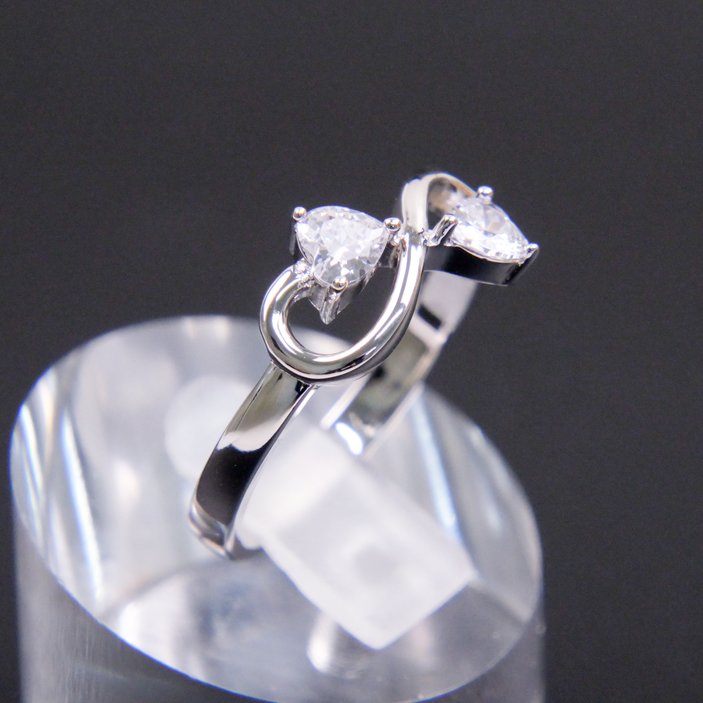 Silver Natural Zircon Infinity Ring