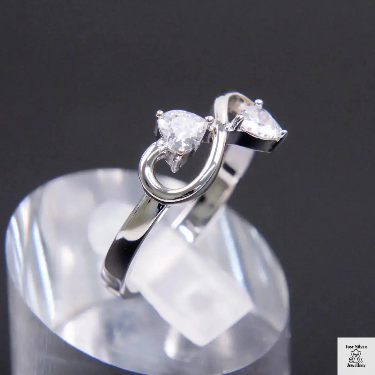 Silver Natural Zircon Infinity Ring Just Silver Jewellery