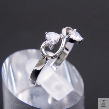 Silver Natural Zircon Infinity Ring Just Silver Jewellery