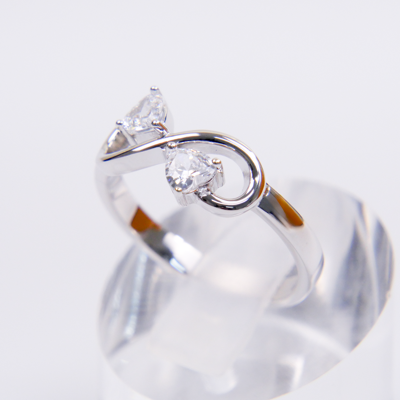 Silver Natural Zircon Infinity Ring