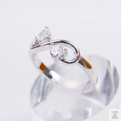 Silver Natural Zircon Infinity Ring Just Silver Jewellery