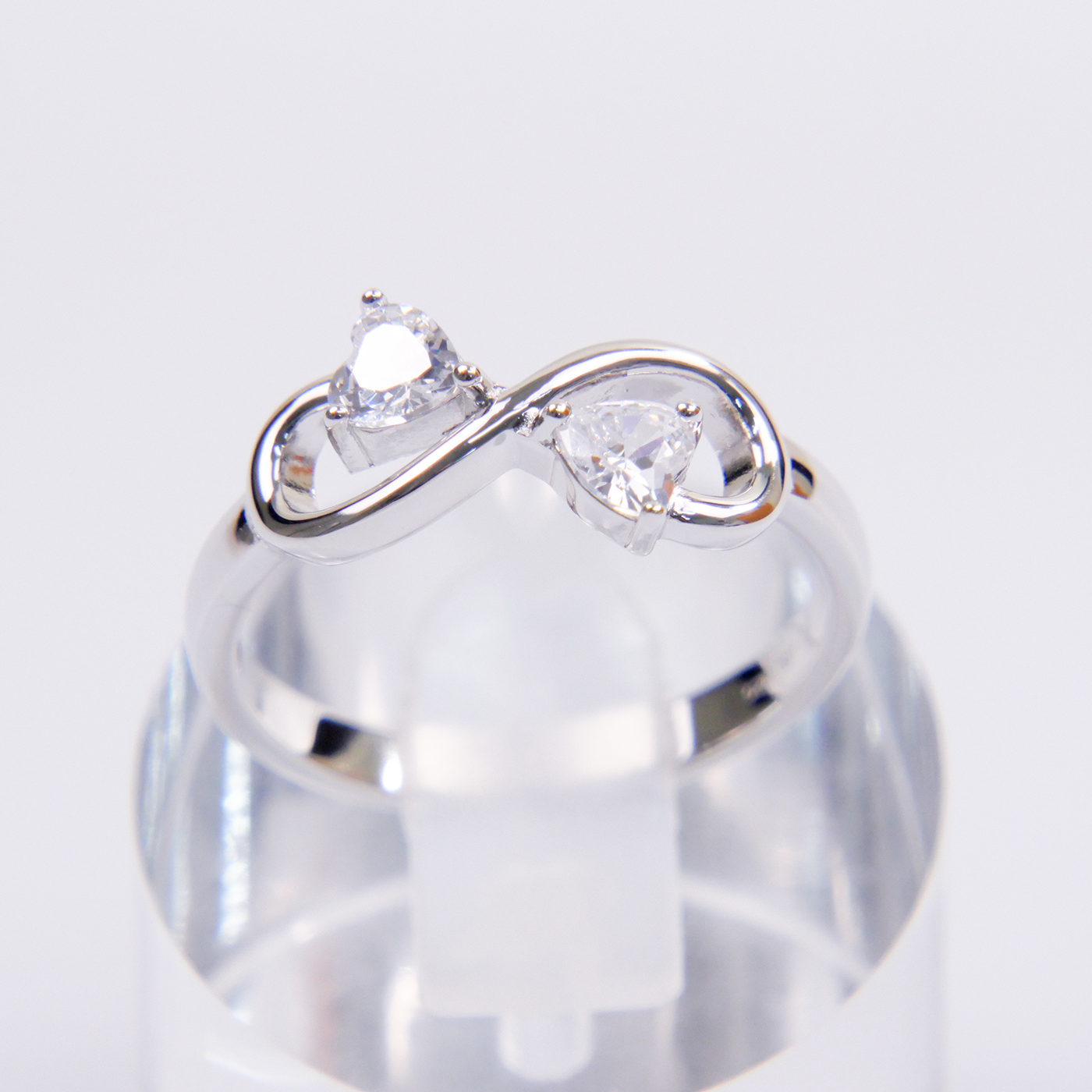 Silver Natural Zircon Infinity Ring