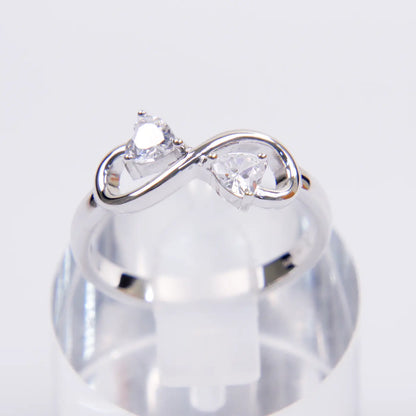 Silver Natural Zircon Infinity Ring Just Silver Jewellery