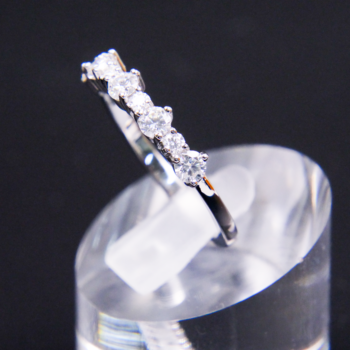Silver 9 Stone Mossanite Eternity Ring