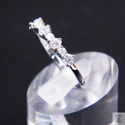 Silver 9 Stone Mossanite Eternity Ring Just Silver Jewellery