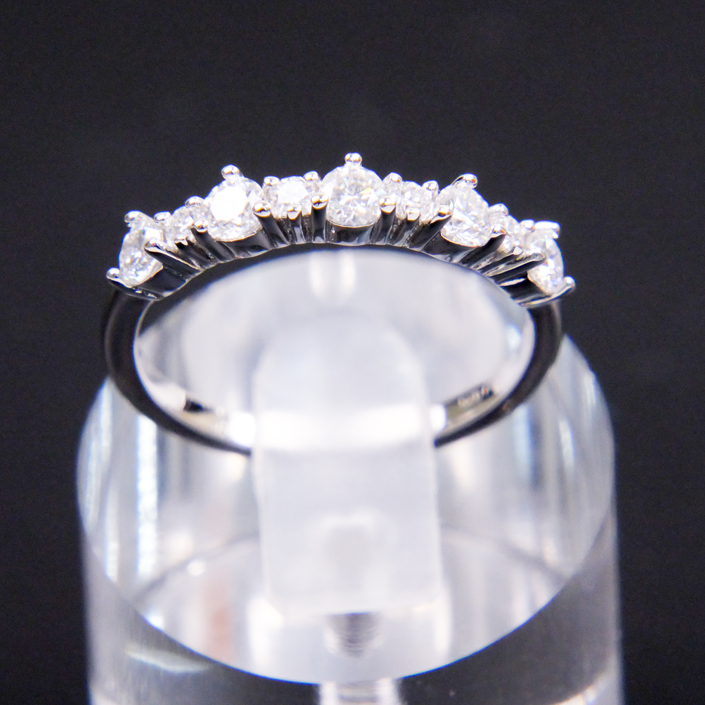 Silver 9 Stone Mossanite Eternity Ring