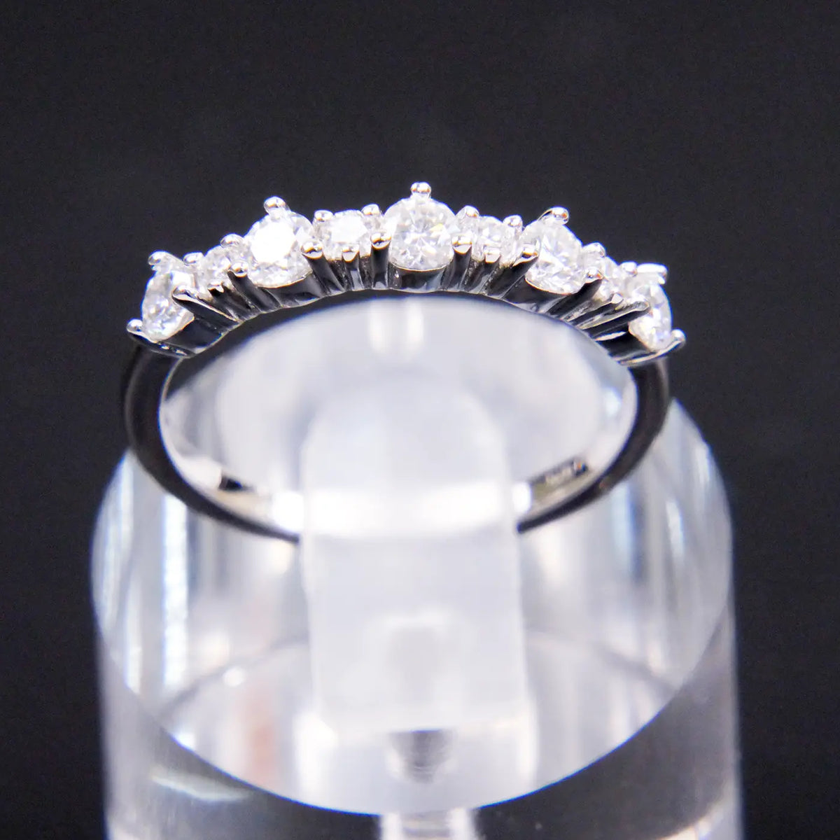 Silver 9 Stone Mossanite Eternity Ring Just Silver Jewellery