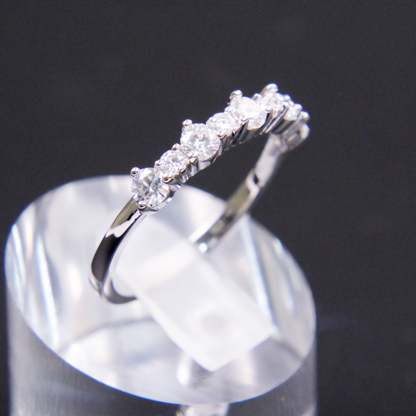 Silver 9 Stone Mossanite Eternity Ring