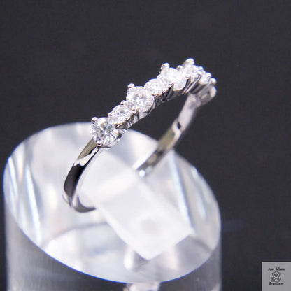 Silver 9 Stone Mossanite Eternity Ring Just Silver Jewellery