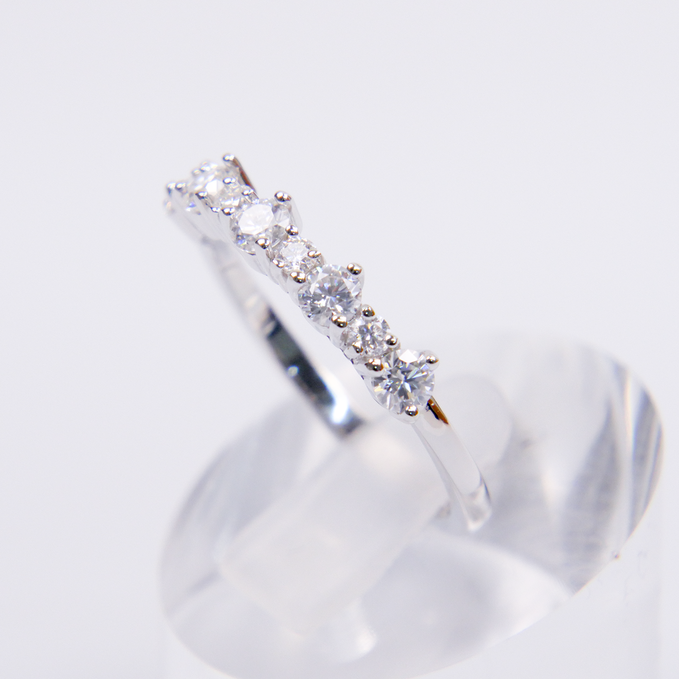 Silver 9 Stone Mossanite Eternity Ring