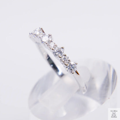 Silver 9 Stone Mossanite Eternity Ring Just Silver Jewellery