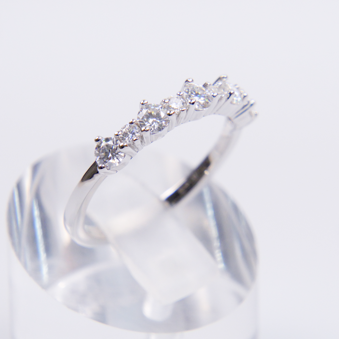 Silver 9 Stone Mossanite Eternity Ring