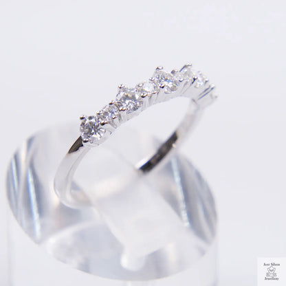 Silver 9 Stone Mossanite Eternity Ring Just Silver Jewellery