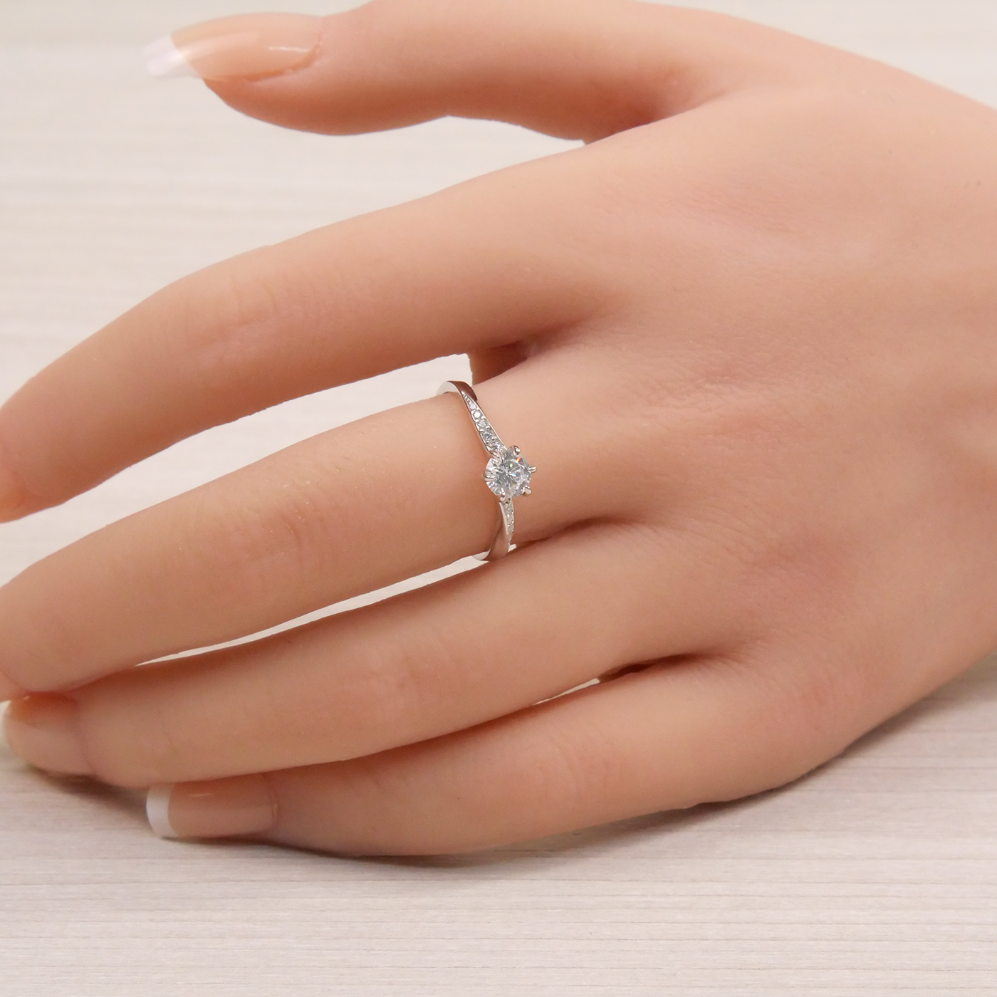 Silver Natural Zircon Solitaire Ring