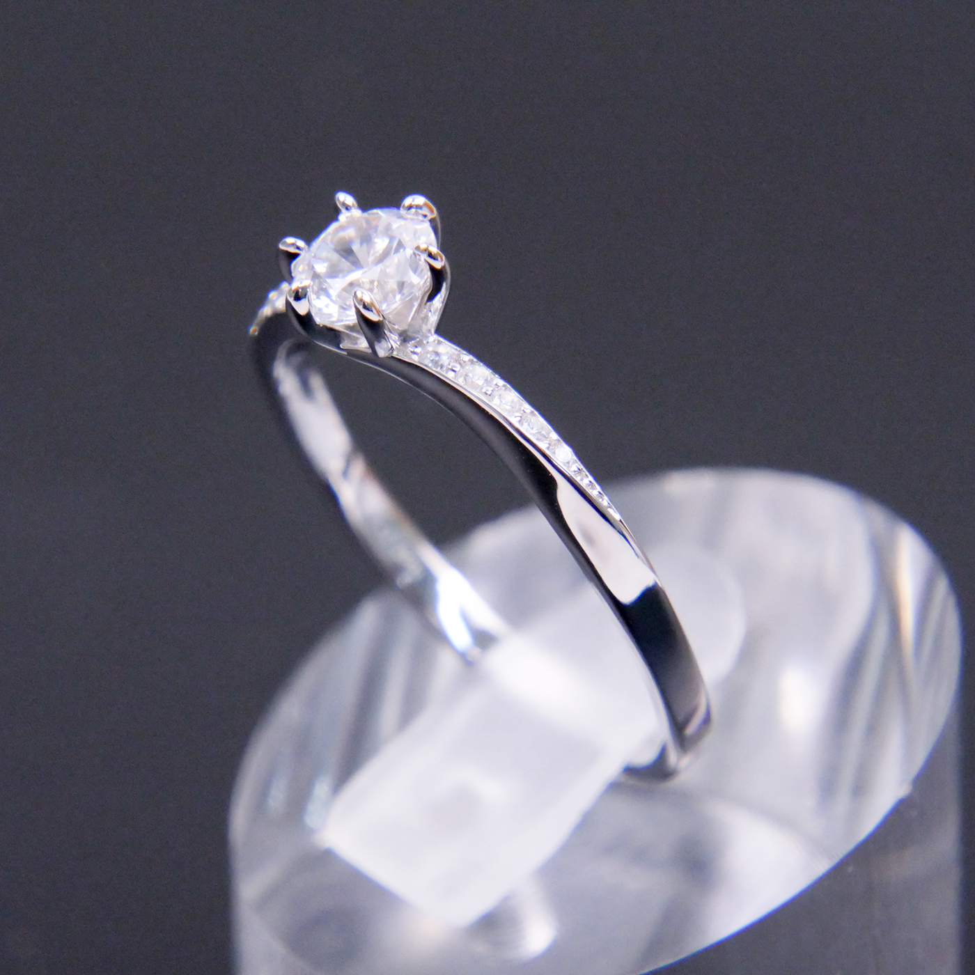 Silver Natural Zircon Solitaire Ring