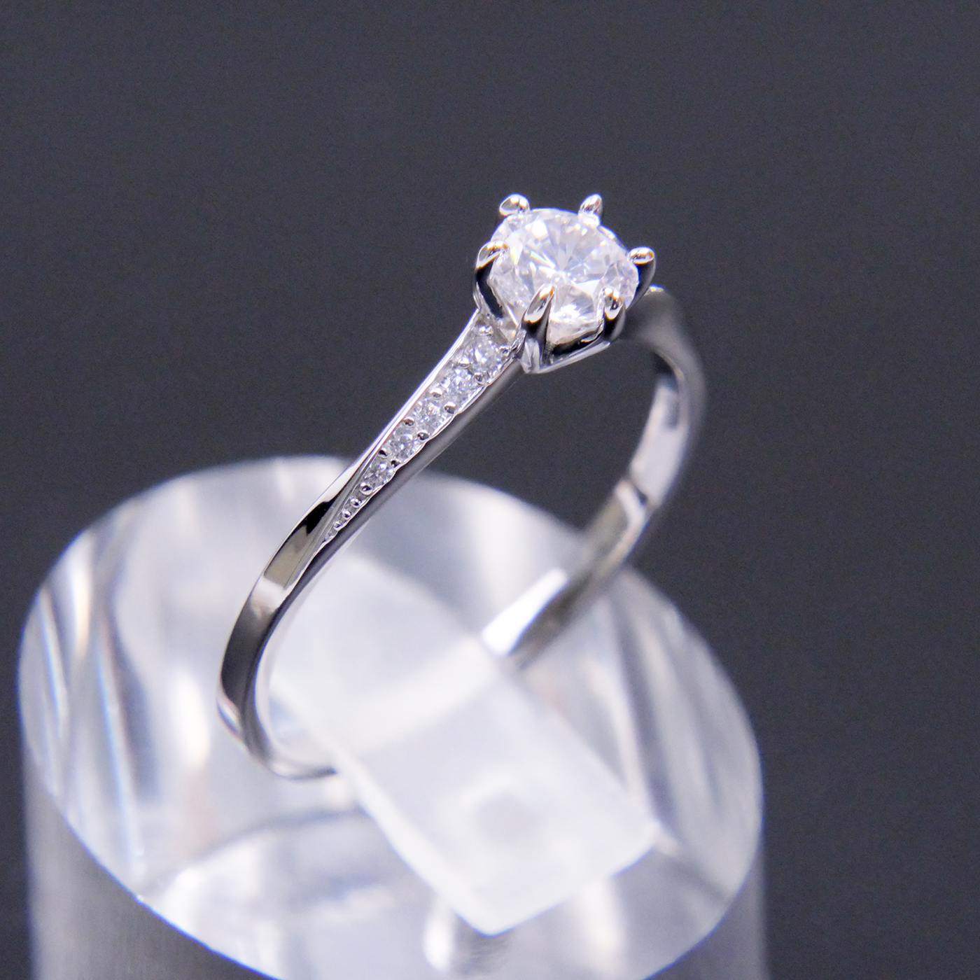 Silver Natural Zircon Solitaire Ring