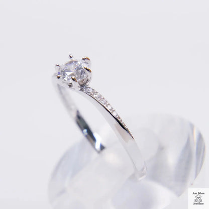 Silver Natural Zircon Solitaire Ring Just Silver Jewellery