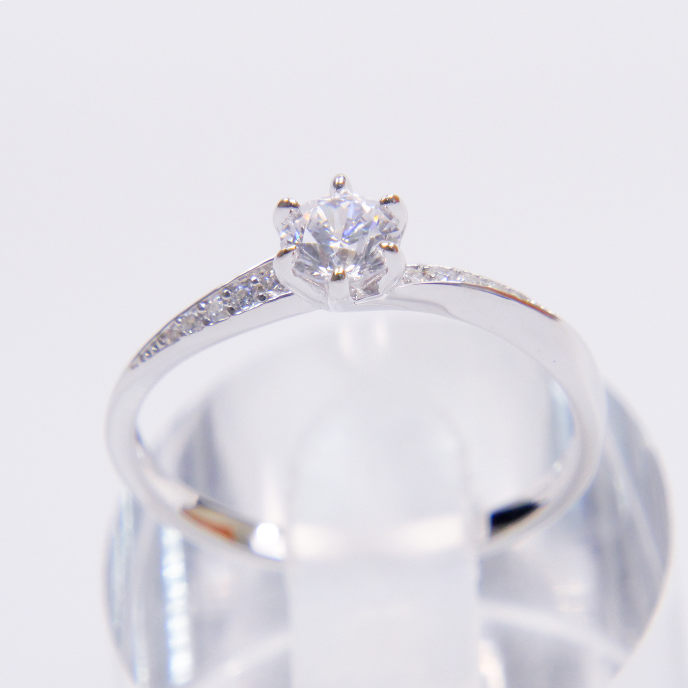 Silver Natural Zircon Solitaire Ring