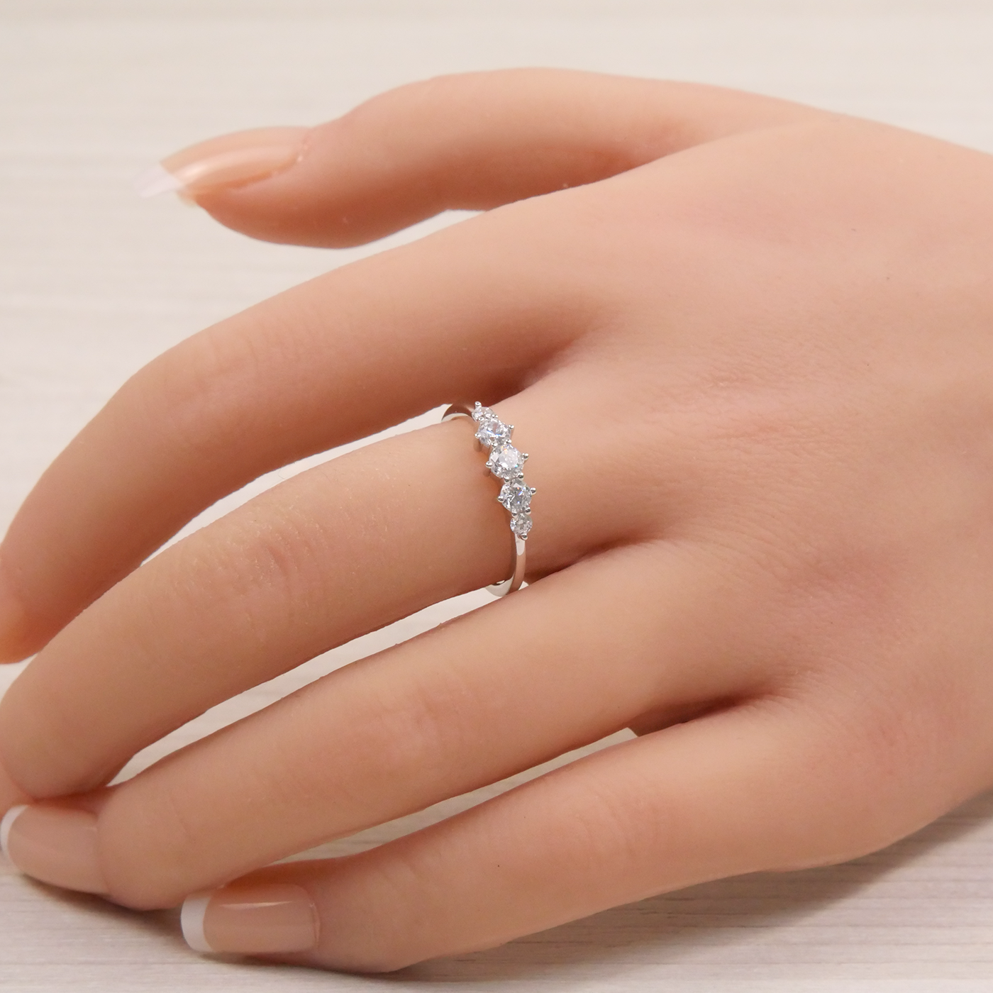 Silver Trilogy Natural Zircon Eternity Ring