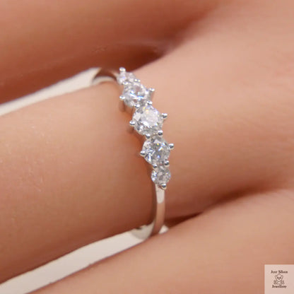 Silver Trilogy Natural Zircon Eternity Ring Just Silver Jewellery