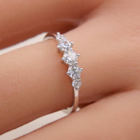 Silver Trilogy Natural Zircon Eternity Ring