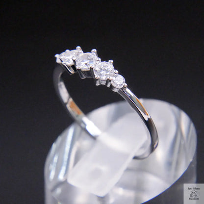 Silver Trilogy Natural Zircon Eternity Ring Just Silver Jewellery