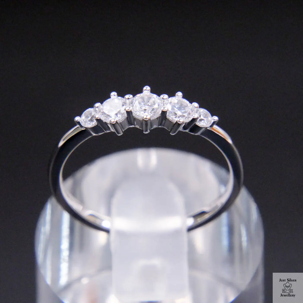 Silver Trilogy Natural Zircon Eternity Ring Just Silver Jewellery