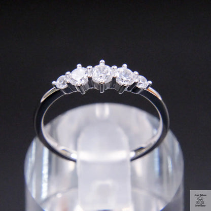 Silver Trilogy Natural Zircon Eternity Ring Just Silver Jewellery