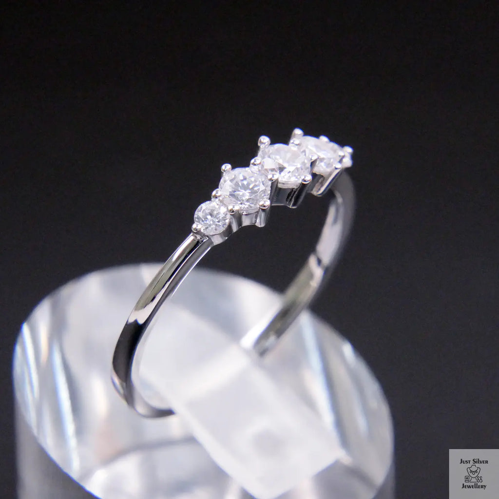 Silver Trilogy Natural Zircon Eternity Ring Just Silver Jewellery