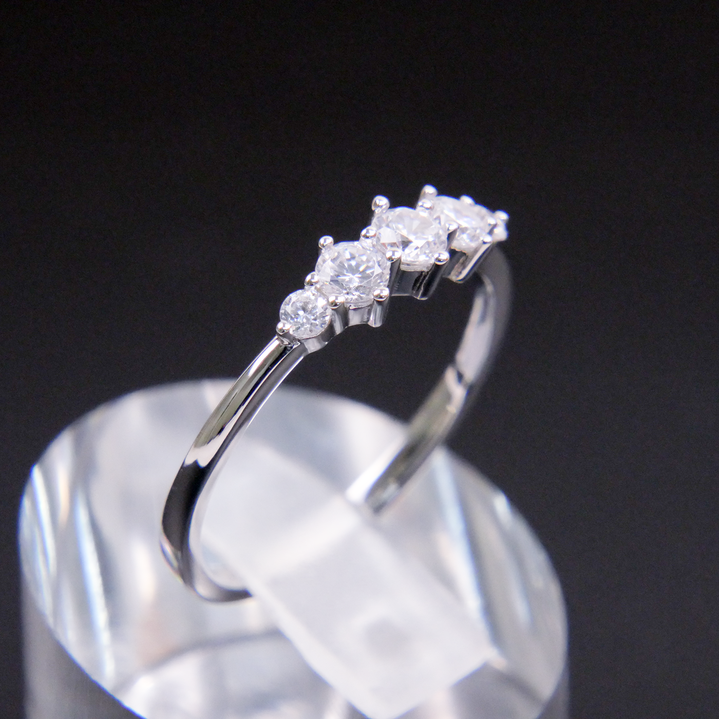 Silver Trilogy Natural Zircon Eternity Ring