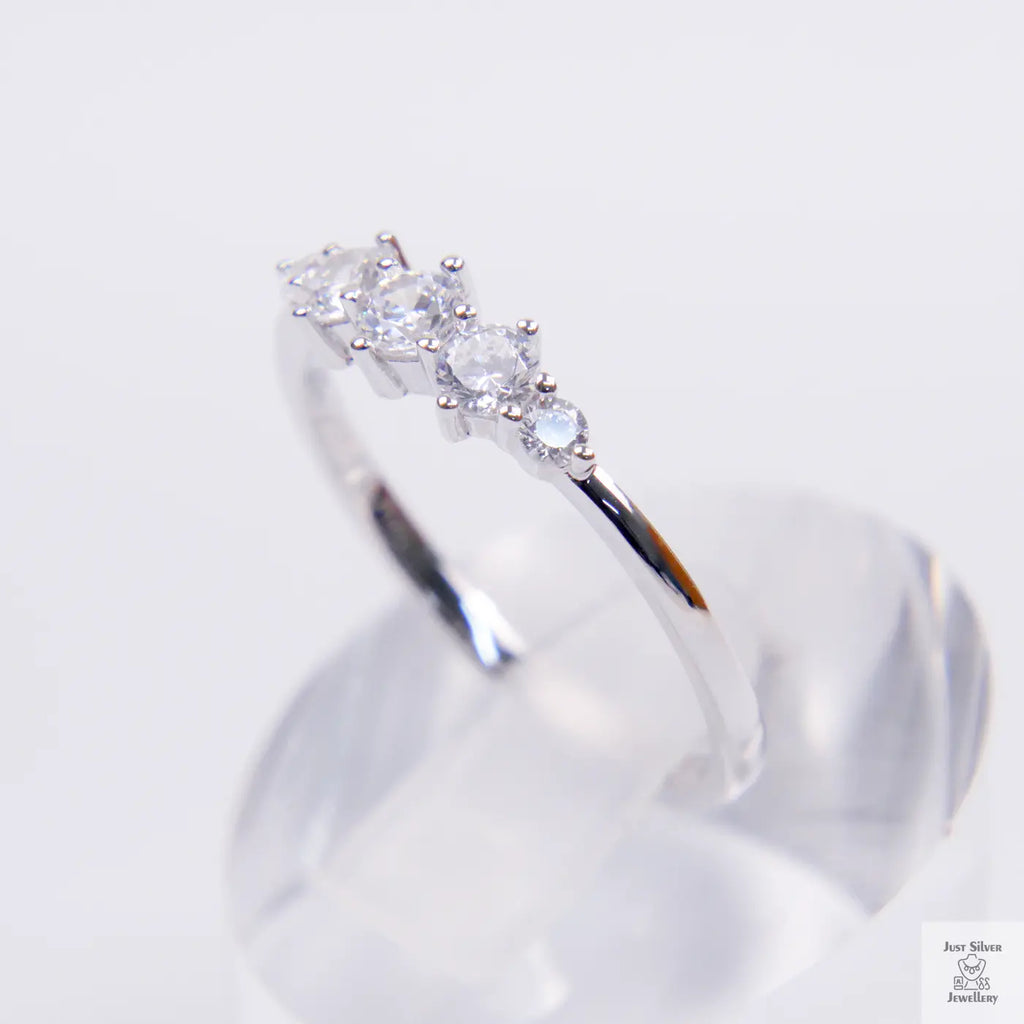 Silver Trilogy Natural Zircon Eternity Ring Just Silver Jewellery