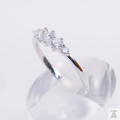 Silver Trilogy Natural Zircon Eternity Ring Just Silver Jewellery