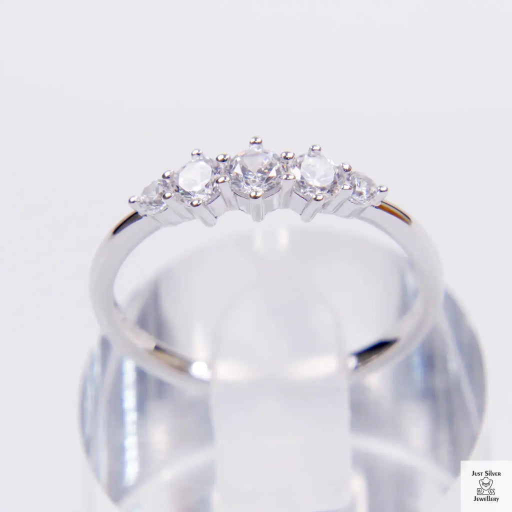 Silver Trilogy Natural Zircon Eternity Ring Just Silver Jewellery