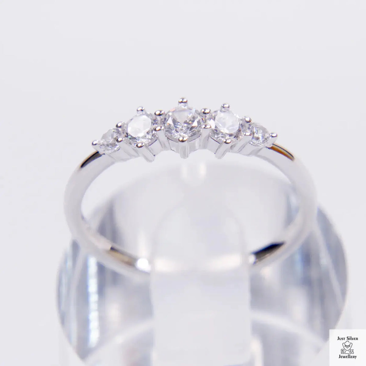 Silver Trilogy Natural Zircon Eternity Ring Just Silver Jewellery