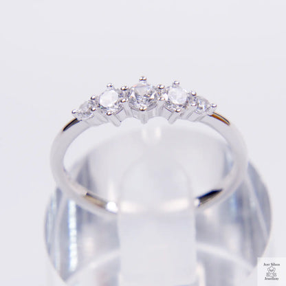 Silver Trilogy Natural Zircon Eternity Ring Just Silver Jewellery